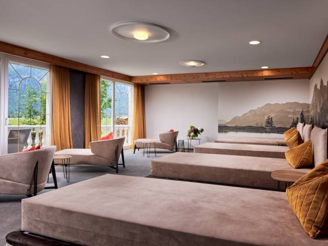 Ruhebereich im Wellnessbereich des Posthotel Erlerwirt